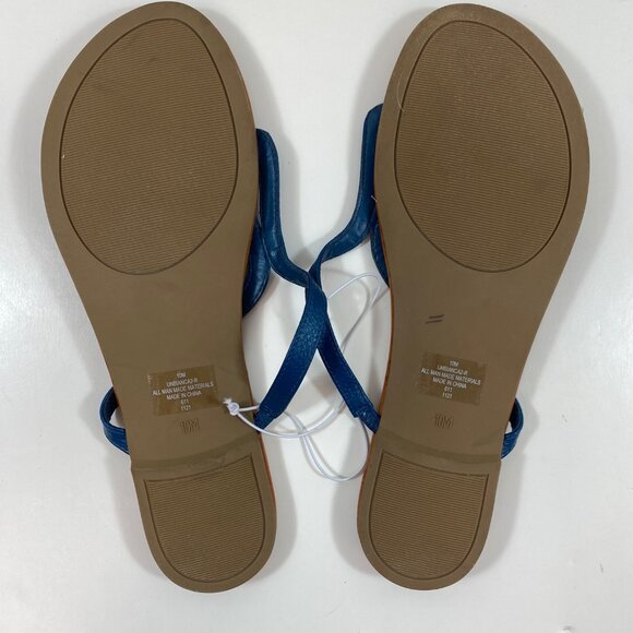 Unisa Womens Blue Strappy Sandals Flip Flops Shoes Spring Summer Pool Size 10M - Picture 7 of 9